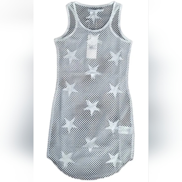 NEW Zoe Karssen WHITE STAR MESH TANK Dress XS 6/8 uk - Picture 3 of 6